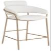 Meridian Furniture 550Cream-C Yara Collection Modern | Contemporary Vegan Leather Upholstered Counter Stool with Brushed Brass Metal Frame, 21.5" W x 20.5" D x 41" H, Cream view 1