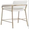 Meridian Furniture 550Cream-C Yara Collection Modern | Contemporary Vegan Leather Upholstered Counter Stool with Brushed Brass Metal Frame, 21.5" W x 20.5" D x 41" H, Cream view 4