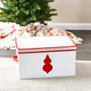 Household Essentials Ornament Storage Chest with 24 Pockets, Red view 3