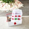 Household Essentials Ornament Storage Chest with 24 Pockets, Red view 4