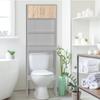 Better Home Products Ace Over The Toilet Storage Rack in Light Gray & Oak view 2
