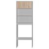 Better Home Products Ace Over The Toilet Storage Rack in Light Gray & Oak view 4