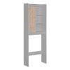 Better Home Products Ace Over The Toilet Storage Shelf in Light Gray & Oak view 1