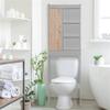 Better Home Products Ace Over The Toilet Storage Shelf in Light Gray & Oak view 2