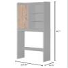 Better Home Products Ace Over The Toilet Storage Shelf in Light Gray & Oak view 3