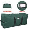 Primode Xmas Rolling Tree Storage Bag, Large Heavy Duty Storage Container, 22" Height X 16" Wide X 50" Long with 2 Wheels and Handles Fits Up to 7.5 Foot Tall Disassembled Holiday Tree (Green) view 2