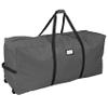 ProPik Rolling Christmas Tree Storage Bag, Fits Up to 7.5 Ft. Tall Disassembled Holiday Tree, 22" x 16" x 50", Large Heavy Duty Xmas Storage Container with 2 Wheels & Handles, 600D Oxford (Gray) view 2