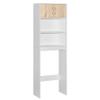 Better Home Products Ace Over The Toilet Storage Rack in White & Natural Oak view 1
