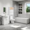 Better Home Products Ace Over The Toilet Storage Rack in White & Natural Oak view 2