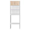 Better Home Products Ace Over The Toilet Storage Rack in White & Natural Oak view 4