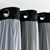 Lush Decor Sheer Grommet Curtains With Insulated Blackout Lining, Window Curtain Panels, Pair, 38"W x 84"L, Black - Curtain With Sheer Overlay, Elegant Blackout Curtains for Bedroom view 2