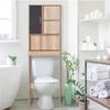 Better Home Products Ace Over The Toilet Storage Organizer in Oak & Dark Gray view 2