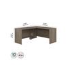 Bush Business Furniture Studio C 60W x 24D L Shaped Desk with 42W Return in Modern Hickory view 3