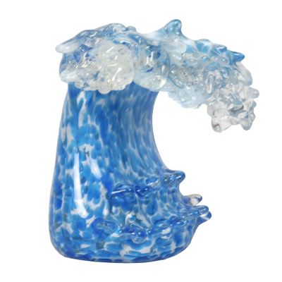 Dale Tiffany Art Glass Sculpture 8.5" Tall Laguna Wave Handcrafted Murano-Style Sculpture for Home Dcor, Living Room, Bed Room, Home Office and Gift