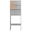 Better Home Products Ace Over The Toilet Storage Organizer in Light Gray & Oak view 4