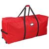 ProPik Holiday Rolling Tree Storage Bag | Fits Up to 6 ft. Tall Disassembled Christmas Tree | 22"x16"x 50" | Large Heavy Duty Xmas Storage Container with 2 Wheels & Handles | 600D Oxford (Red) view 2