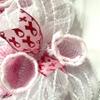 Breast Cancer Awareness Pink Butterfly Ribbon Wreath Handmade Deco Mesh Available in 24 inch and 28 inch diameters view 2