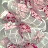Breast Cancer Awareness Pink Butterfly Ribbon Wreath Handmade Deco Mesh Available in 24 inch and 28 inch diameters view 3