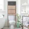 Better Home Products Ace Over The Toilet Storage Rack in Natural Oak & Dark Gray view 2