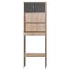 Better Home Products Ace Over The Toilet Storage Rack in Natural Oak & Dark Gray view 4