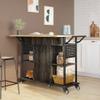 Bestier Rolling Kitchen Utility Cart with Collapsible Surface Extender, 6 Shelves, 1 Cabinet, 1 Drawer, Dual Side Handles, & Hanging Peg Holes, Black view 4