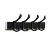 4/6 Hooks Space Aluminum Kitchen Punch-free Wall Hooks Bathroom Row Hook (Color : Black 4 hooks) view 1