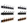 4/6 Hooks Space Aluminum Kitchen Punch-free Wall Hooks Bathroom Row Hook (Color : Black 4 hooks) view 2