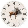 Wild Animal Deer Wall Clock 15in Roman Numerals Wooden Wall Clock Whisper Quiet Country Style Holiday Party Gift Popular Wall Decor for Kitchen Bathroom Restaurant Balcony view 1