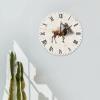 Wild Animal Deer Wall Clock 15in Roman Numerals Wooden Wall Clock Whisper Quiet Country Style Holiday Party Gift Popular Wall Decor for Kitchen Bathroom Restaurant Balcony view 4