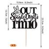 1 Pack Out Single Digits I'm 10 Cake Topper Glitter Double Digits 10 Cupcake Pick Cheers to 10 Years Old Ten Fabulous Cake Decorations for 10th Birthday Theme Party Supplies Black view 2