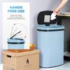 13 Gallon 50 Liter Garbage Can Kitchen Trash Can with Lid Automatic Sensor Touch Free Stainless Steel Waste Bin for Bathroom Bedroom Home Office (Blue) view 2
