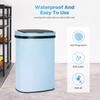 13 Gallon 50 Liter Garbage Can Kitchen Trash Can with Lid Automatic Sensor Touch Free Stainless Steel Waste Bin for Bathroom Bedroom Home Office (Blue) view 4