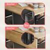 Bestier Rolling Kitchen Utility Cart with Collapsible Surface Extender, 6 Shelves, 1 Cabinet, 1 Drawer, Dual Side Handles, & Hanging Peg Holes, Grey view 3