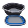 SAMMART 10L (2.6 Gallons) Set of 2 Collapsible Tub - Foldable Dish Tub - Portable Washing Basin - Space Saving Plastic Washtub (Black + Blue) view 2