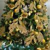 40 Pieces Gold Glittered Artificial Leaf Spray Picks 12" Tall for Christmas Winter Wedding Wreath Tree Swag Floral Arrangment Vase Bouquets Table Centerpieces Decoration view 3