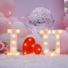 ZUOKEMY I Love YUO Sign Light, 3 LED I Love You Heart-Shaped Combination Luminous Letters, Valentine's Day Gift, Wedding Sign, Engagement Sign (IOU) view 1
