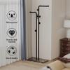 HKaikzo Double-pole Coat Rack Freestanding, Modern Metal Coat Racks Hanger Stand with 5 Hooks and Natural Marble Base, for Bedroom, Office, Hallway, Entryway, Living Room, Black view 4