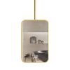Luyckfrazy Bathroom Ceiling Hanging Mirror Washroom Makeup Shaving Rectangular Hanging Rod Mirror 40cmx70cm 50cmx70cm Customizable Metal Boom Hanging Mirror (Size : 40cmx70cm) view 1