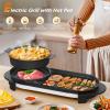 BOEASTER 2 in 1 Electric Smokeless Hot Pot with Grill, 2200W Removable Hotpot Pot, Korean BBQ and Shabu Indoor Combo,Non-Stick Skillet Pan, Dual Adjustable Temperature, 1-6 People view 4