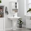 Treocho Wood Wall Cabinet, Bathroom Medicine Cabinet Storage with Doors and Adjustable Shelf, Rustic Cabinet Wall Mounted for Bathroom, Livingroom, Kitchen, Cupboard, White view 4