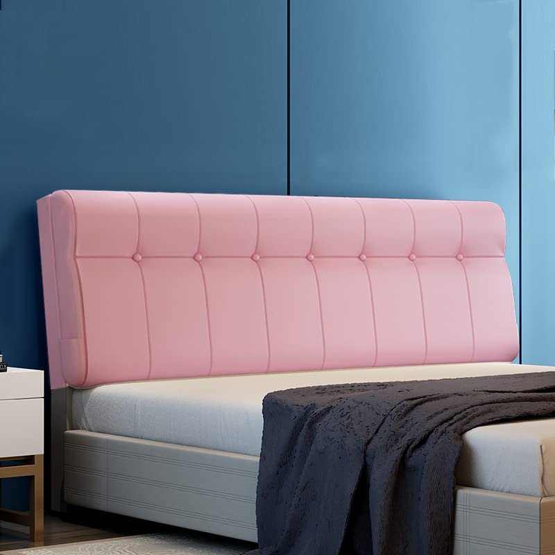 Detachable Reading Wedge Pillow Leather Headboard Cushion Lumbar Bolster Cushion Oversized Body Support Pillow Upholstered for Bench Daybed Bunk,C,No headboard 78.7"/200cm