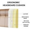 Detachable Reading Wedge Pillow Leather Headboard Cushion Lumbar Bolster Cushion Oversized Body Support Pillow Upholstered for Bench Daybed Bunk,C,No headboard 78.7"/200cm view 3