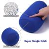 2Pcs Microbead Neck Roll Pillow, Squishy Neck or Back Support Tube Bean Pillow Cervical Cylindrical Cushion Sleeping Pillow for Home Bed Sofa Travel Rest, 11.8 x 6.3 Inch, Royal Blue and Black view 4