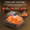 Zstar Indoor Grill Air Fryer Combo with See-Through Window, 7-in-1 Smokeless Electric Air Grill up to 450F, 1750W Contact Grill with Non-Stick Removable Plates, Even Heat, Silicon Tongs as Gift, 4Qt view 4