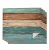 Kewadony Teal Cloth Napkins Set of 4, Turquoise Green Brown Wood Cocktail Napkins 20 x 20 Inch, Retro Farmhouse Rustic Barn Washable Reusable Dinner Table Napkins for Wedding Holiday Party view 1