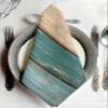 Kewadony Teal Cloth Napkins Set of 4, Turquoise Green Brown Wood Cocktail Napkins 20 x 20 Inch, Retro Farmhouse Rustic Barn Washable Reusable Dinner Table Napkins for Wedding Holiday Party view 2