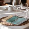 Kewadony Teal Cloth Napkins Set of 4, Turquoise Green Brown Wood Cocktail Napkins 20 x 20 Inch, Retro Farmhouse Rustic Barn Washable Reusable Dinner Table Napkins for Wedding Holiday Party view 3
