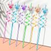 24Pcs Glitter Mouse Straws for Kids Birthday Party Favors Supplies Decorations Crazy Reusable Drinking Straws for Theme Birthday Oh Twodles Party view 2