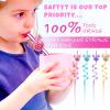 24Pcs Glitter Mouse Straws for Kids Birthday Party Favors Supplies Decorations Crazy Reusable Drinking Straws for Theme Birthday Oh Twodles Party view 4