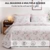 3 Pieces Quilt Set Full Queen Size, White Floral Bedspread Coverlet Set, Quilts for Full Size Bed Spreads (96" x 98"), Soft Microfiber Lightweight Bed Cover for All Season view 2